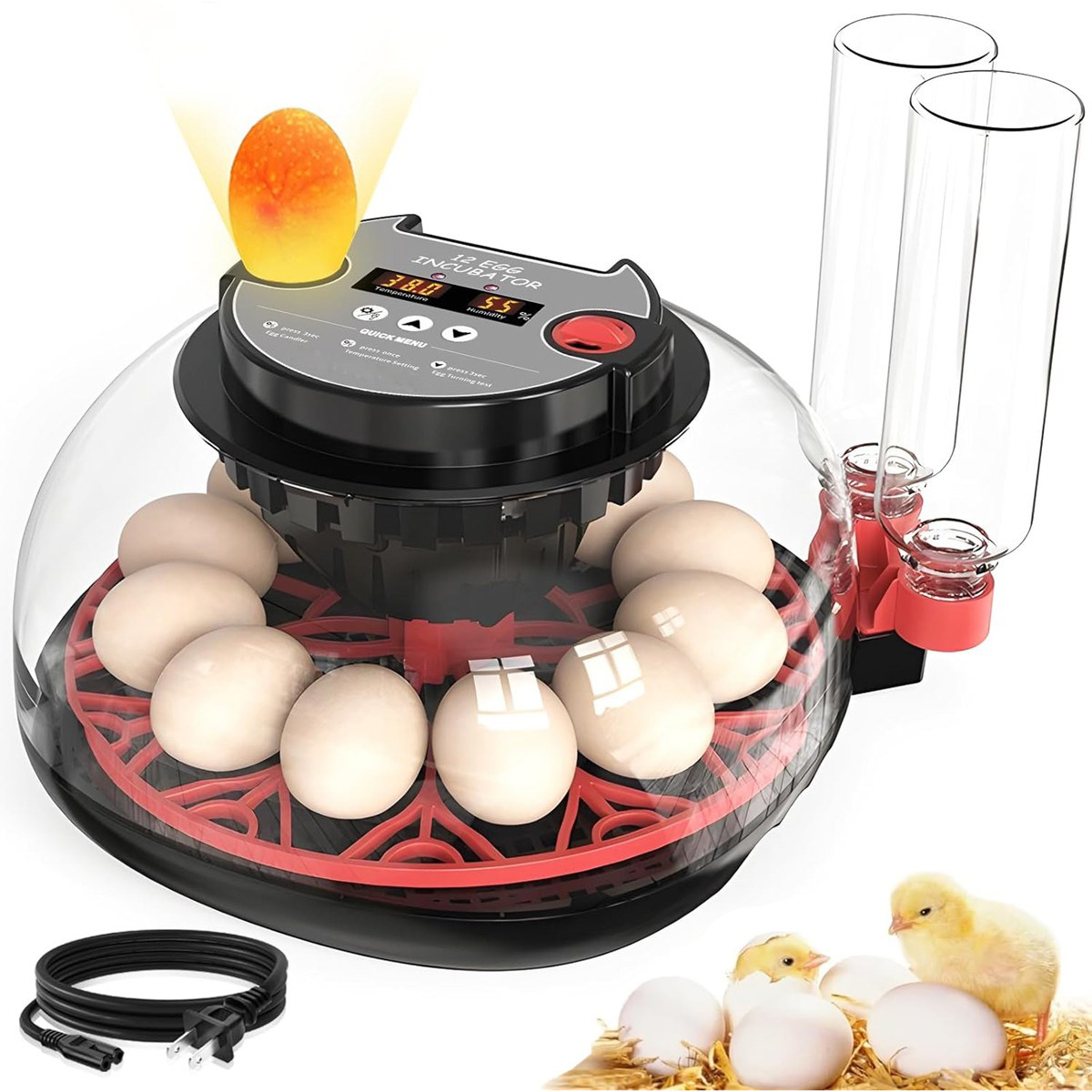 Poultry Incubator - Incubatrice per 12 Uova con Rotazione